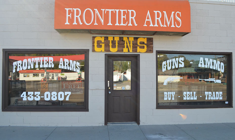 Gun store front and main entrance.